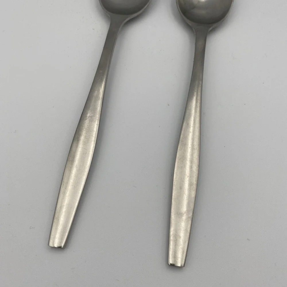 Set Of 2 Variation V‎ Dansk Designs IHQ Finland Stainless Soup Spoons 8 1/8